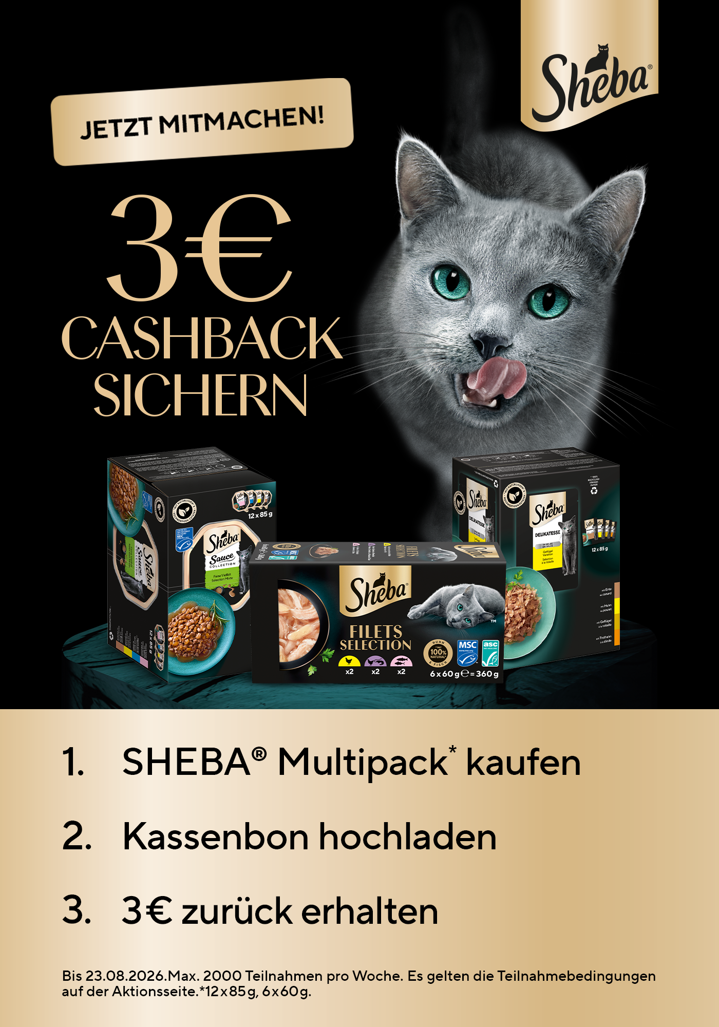 Sheba 3€ Cashback